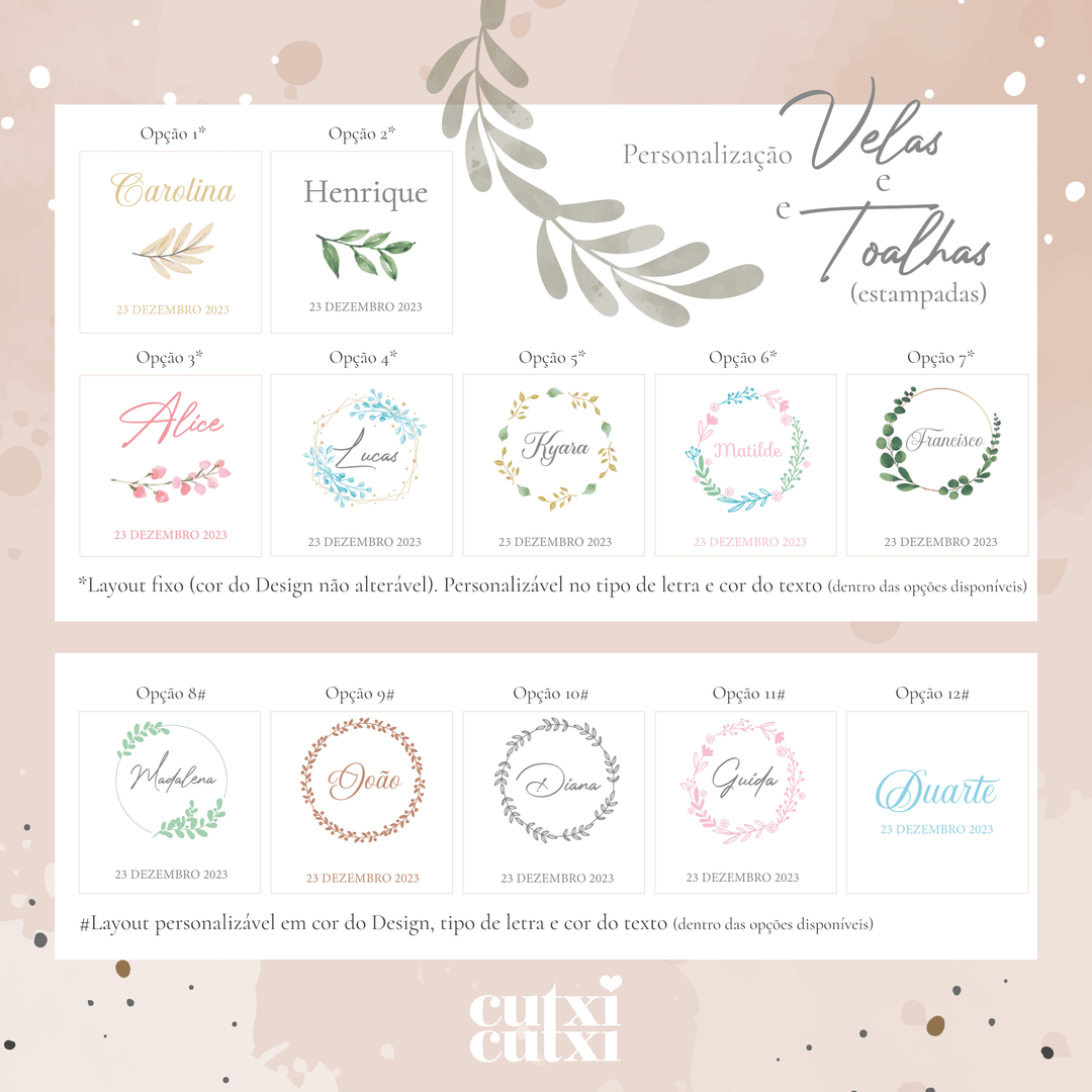 Conjunto Batizado Gratidão | Vela · Toalha · Concha · Caixa em veludo cinza