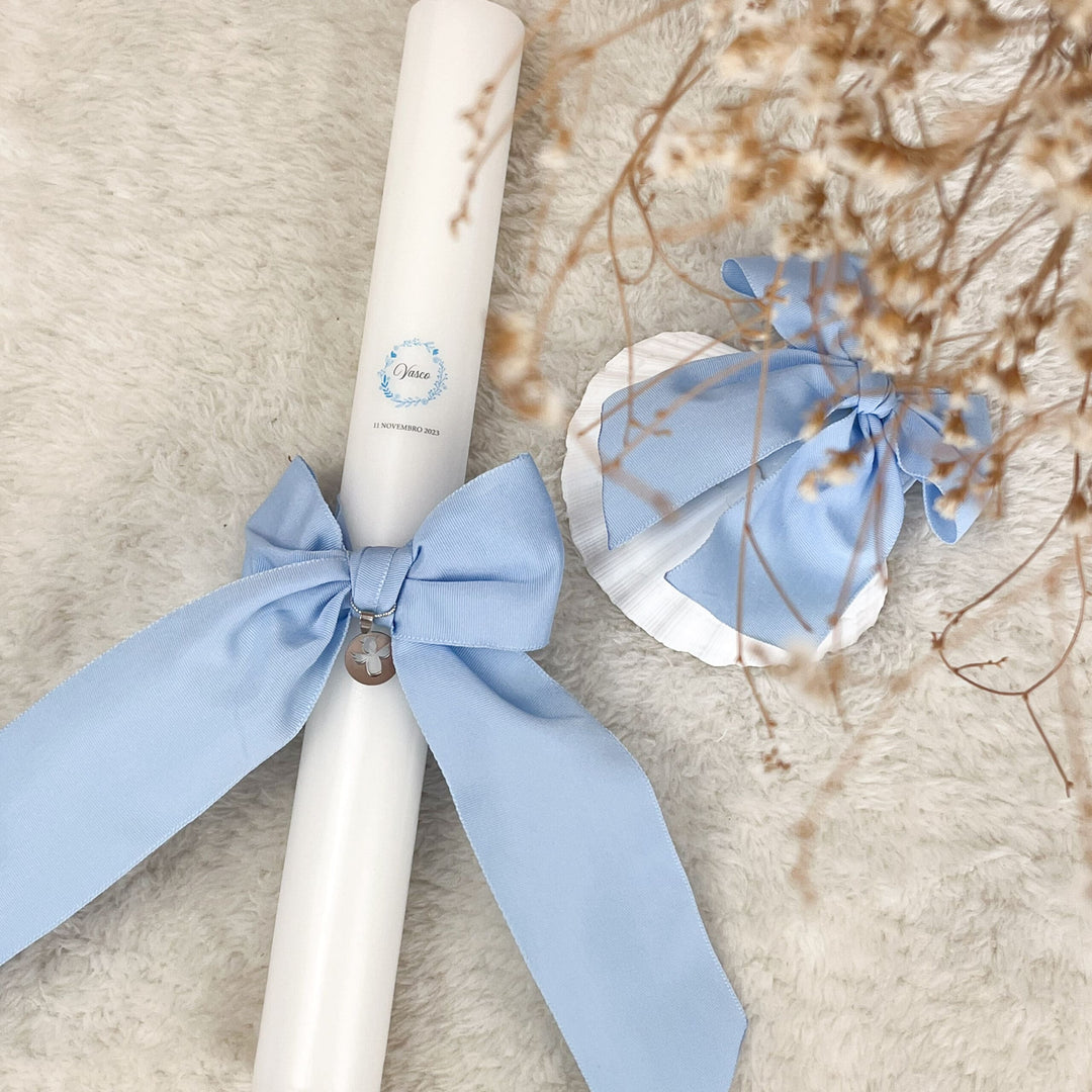 Conjunto Batizado Classic Nature com Vela Concha Toalha - Gorgurão