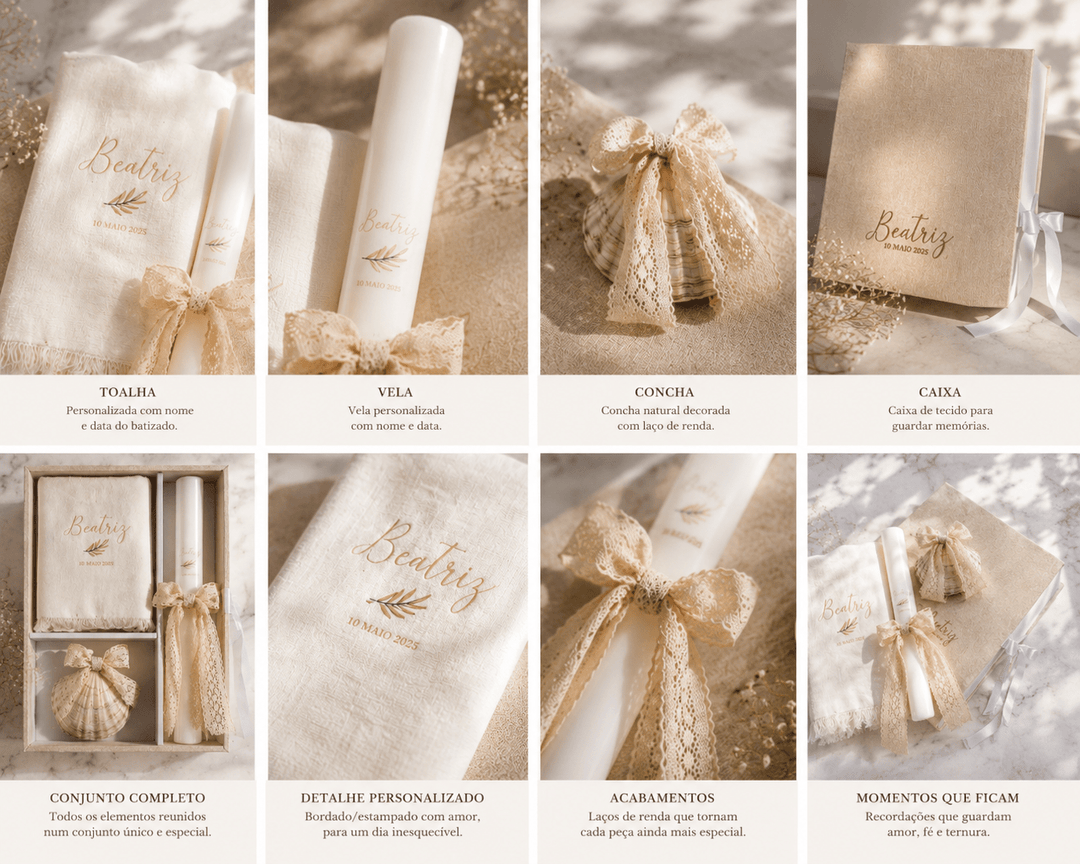 Conjunto Batizado Beatriz - Cutxi Cutxi - Presentes Personalizados