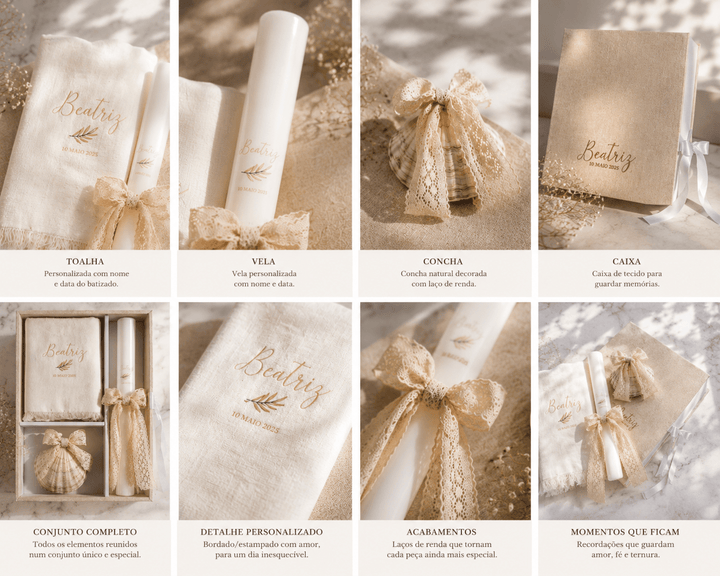 Conjunto Batizado Beatriz - Cutxi Cutxi - Presentes Personalizados