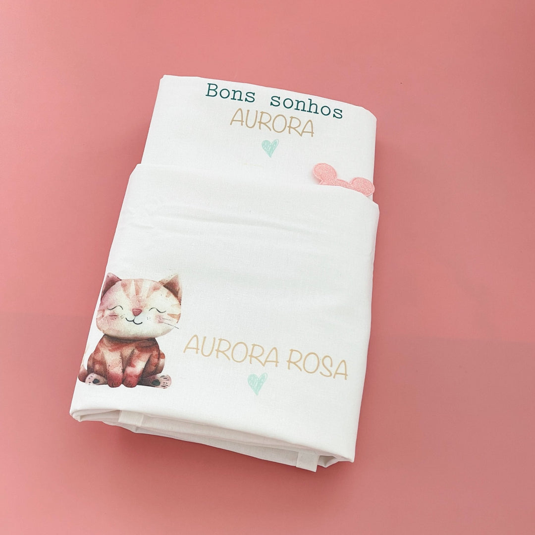 Conjunto de 2 Lençóis Personalizados para Catre – Bebé | Regresso à Escola - Cutxi Cutxi - Presentes Personalizados