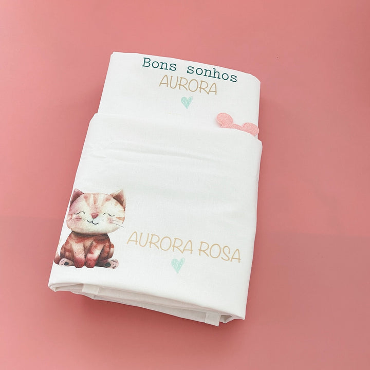 Conjunto de 2 Lençóis Personalizados para Catre – Bebé | Regresso à Escola - Cutxi Cutxi - Presentes Personalizados