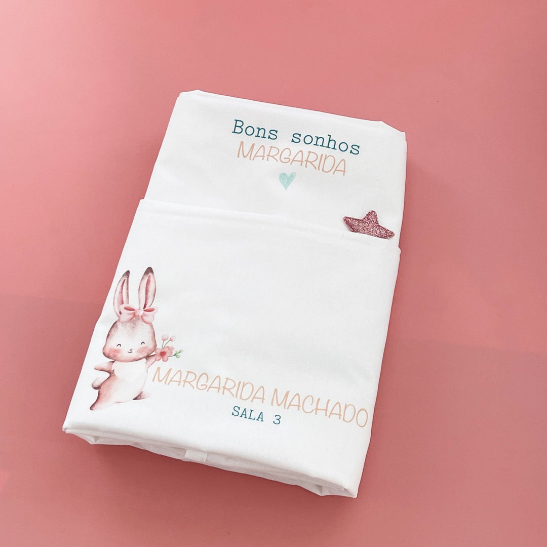 Conjunto de 2 Lençóis Personalizados para Catre – Bebé | Regresso à Escola - Cutxi Cutxi - Presentes Personalizados