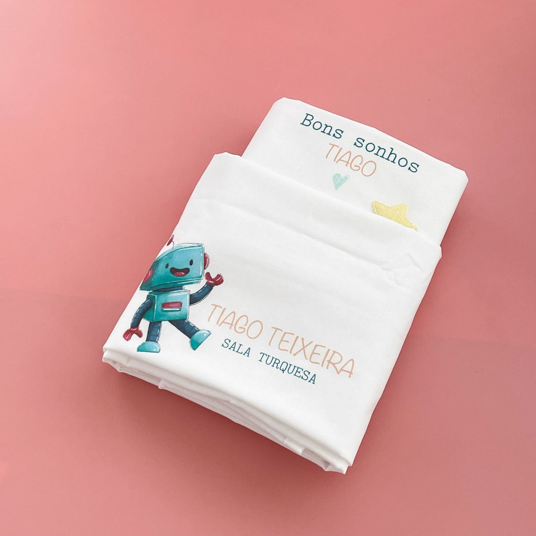 Conjunto de 2 Lençóis Personalizados para Catre – Bebé | Regresso à Escola - Cutxi Cutxi - Presentes Personalizados