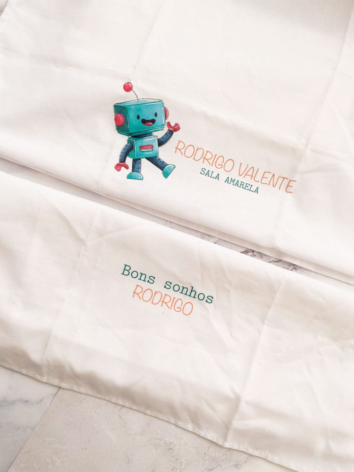 Conjunto de 2 Lençóis Personalizados para Catre – Bebé | Regresso à Escola - Cutxi Cutxi - Presentes Personalizados