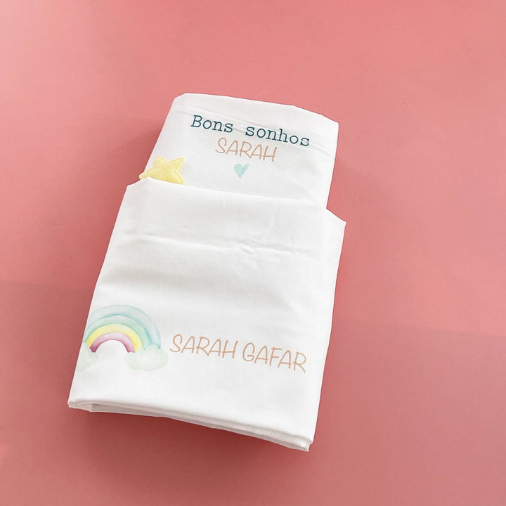 Conjunto de 2 Lençóis Personalizados para Catre – Bebé | Regresso à Escola - Cutxi Cutxi - Presentes Personalizados