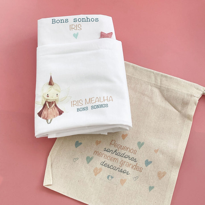 Conjunto de 2 Lençóis Personalizados para Catre – Bebé | Regresso à Escola - Cutxi Cutxi - Presentes Personalizados