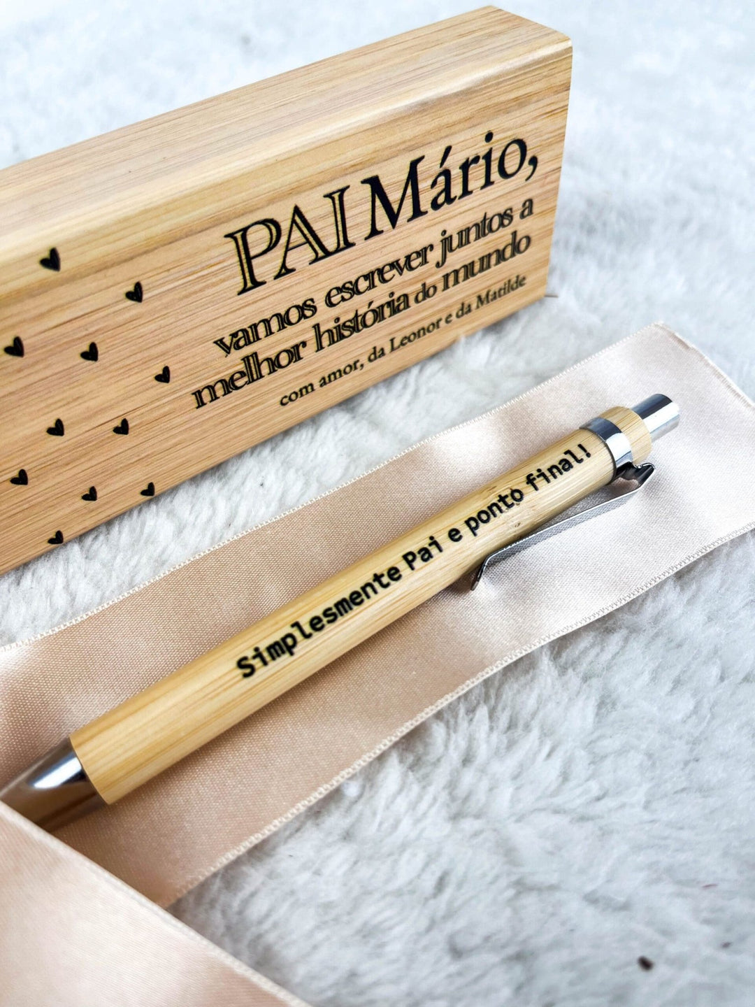 Conjunto de Canetas em Bambu para o Dia do Pai: Uma Homenagem Personalizada - Cutxi Cutxi - Presentes Personalizados