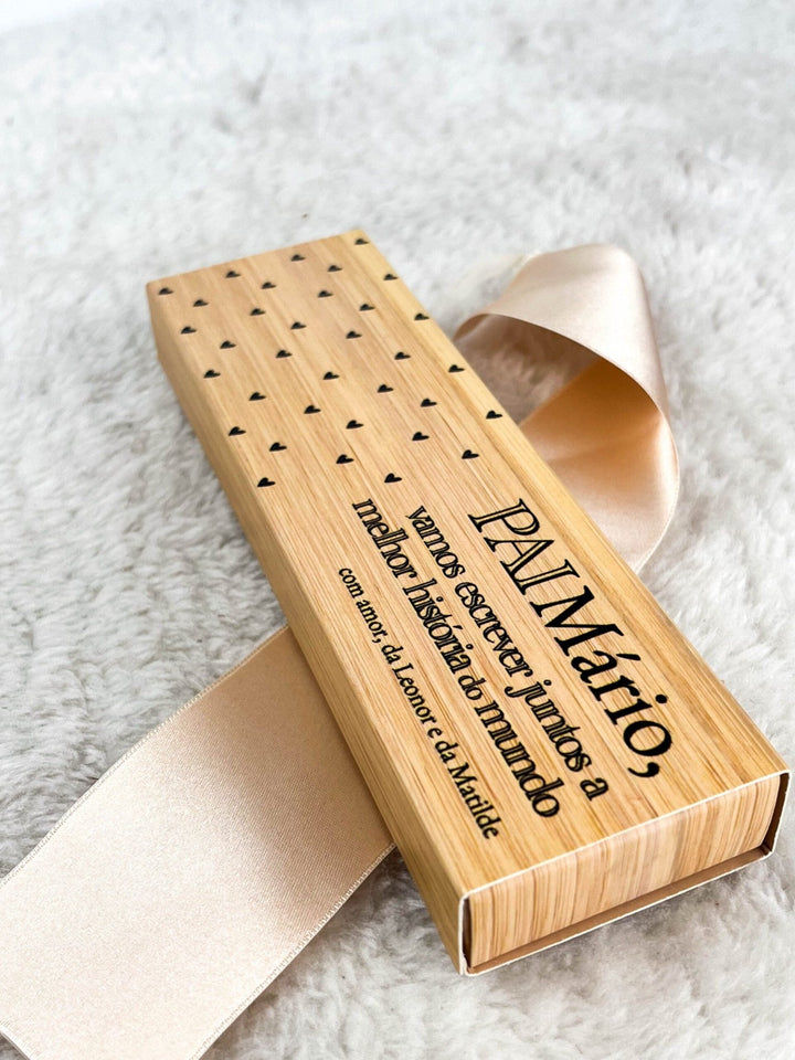 Conjunto de Canetas em Bambu para o Dia do Pai: Uma Homenagem Personalizada - Cutxi Cutxi - Presentes Personalizados