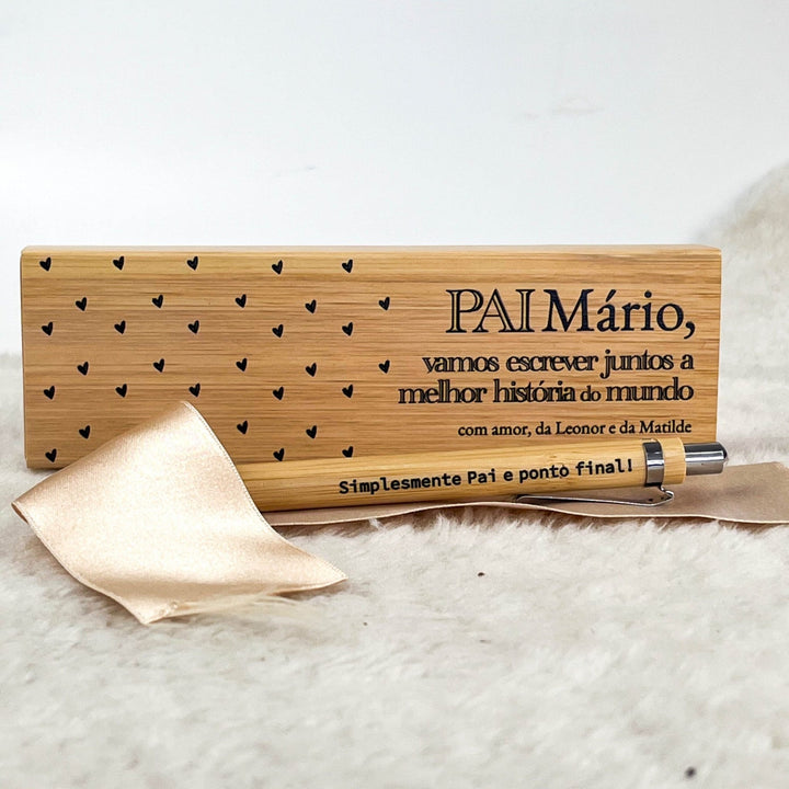 Conjunto de Canetas em Bambu para o Dia do Pai: Uma Homenagem Personalizada - Cutxi Cutxi - Presentes Personalizados