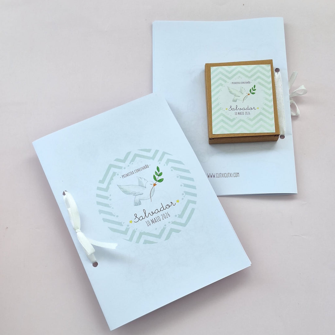 Conjunto de Mini Lápis mais caderno para Pintar (Presente de Aniversário, Batizados) - Cutxi Cutxi - Presentes Personalizados