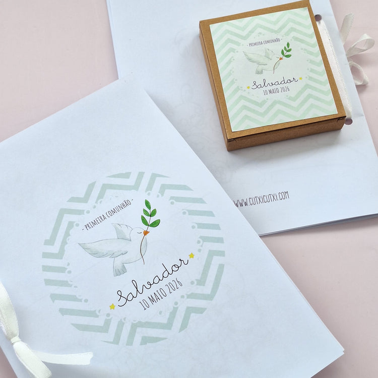 Conjunto de Mini Lápis mais caderno para Pintar (Presente de Aniversário, Batizados) - Cutxi Cutxi - Presentes Personalizados