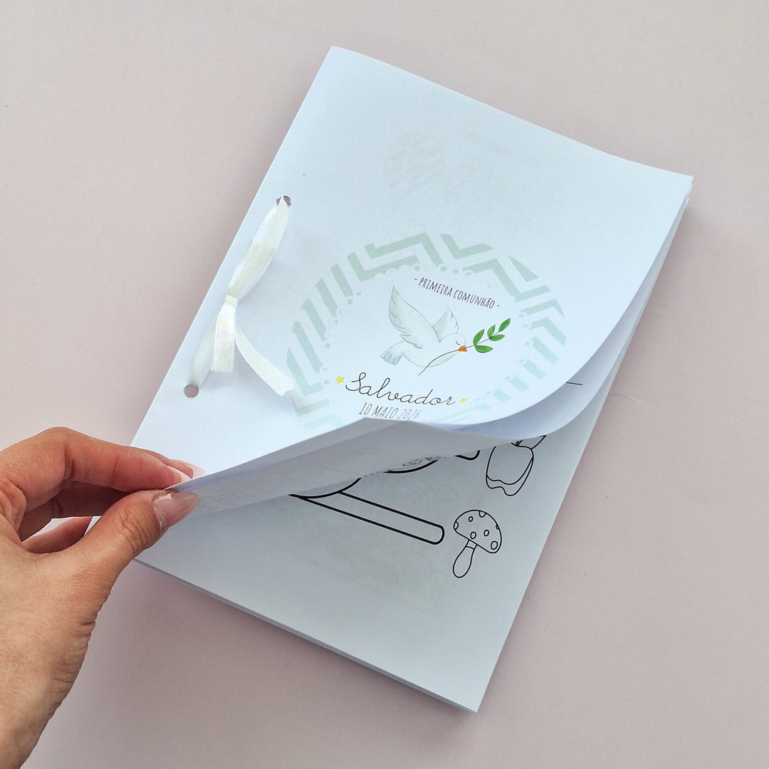 Conjunto de Mini Lápis mais caderno para Pintar (Presente de Aniversário, Batizados) - Cutxi Cutxi - Presentes Personalizados
