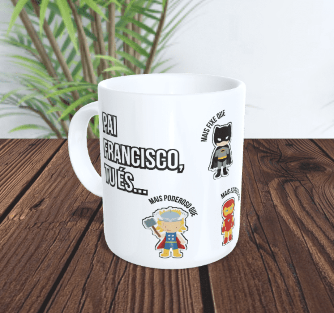 Conjunto Exclusivo de Meias + Caneca Super - Heróis da Marvel - Cutxi Cutxi - Presentes Personalizados