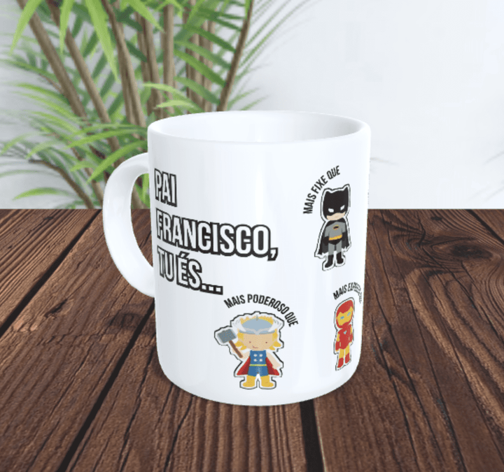 Conjunto Exclusivo de Meias + Caneca Super - Heróis da Marvel - Cutxi Cutxi - Presentes Personalizados