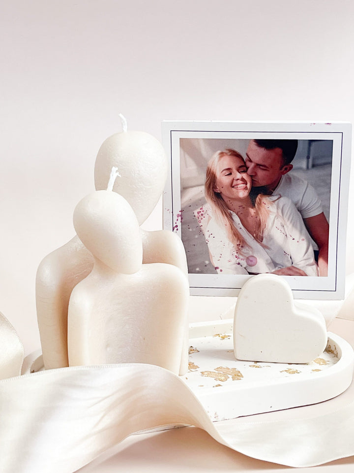 Conjunto Abraço romântico | conjunto com Velas, fotografia e base - Presente Namorados (Cópia) (RASCUNHO)