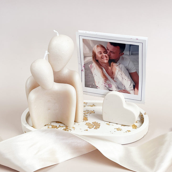 Conjunto Abraço romântico | conjunto com Velas, fotografia e base - Presente Namorados (Cópia) (RASCUNHO)