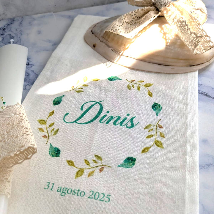 Conjunto Batizado RENDA POEMA com Vela Toalha e Concha