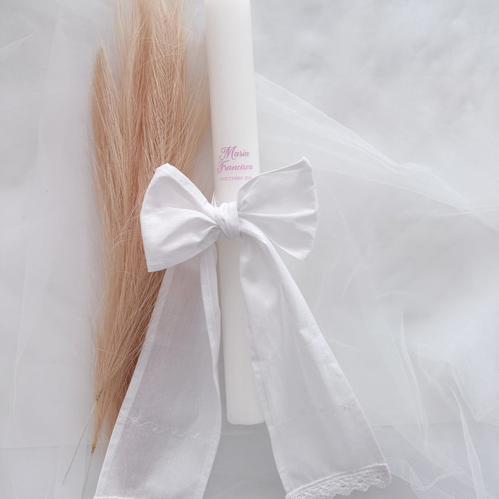 Conjunto Batizado Gratidão | Vela · Toalha · Concha · Caixa em veludo cinza