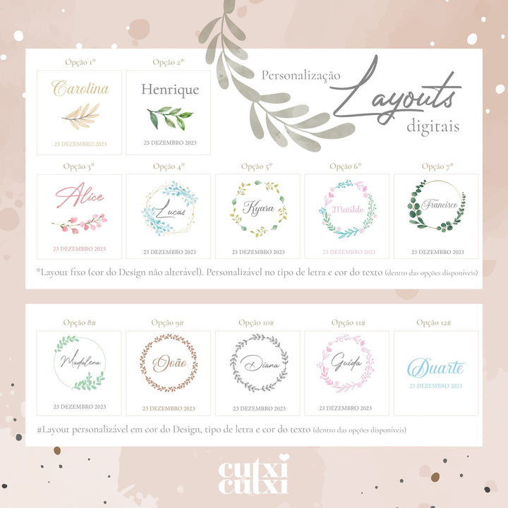 Convite Batizado - Elegance - Cutxi Cutxi - Presentes Personalizados
