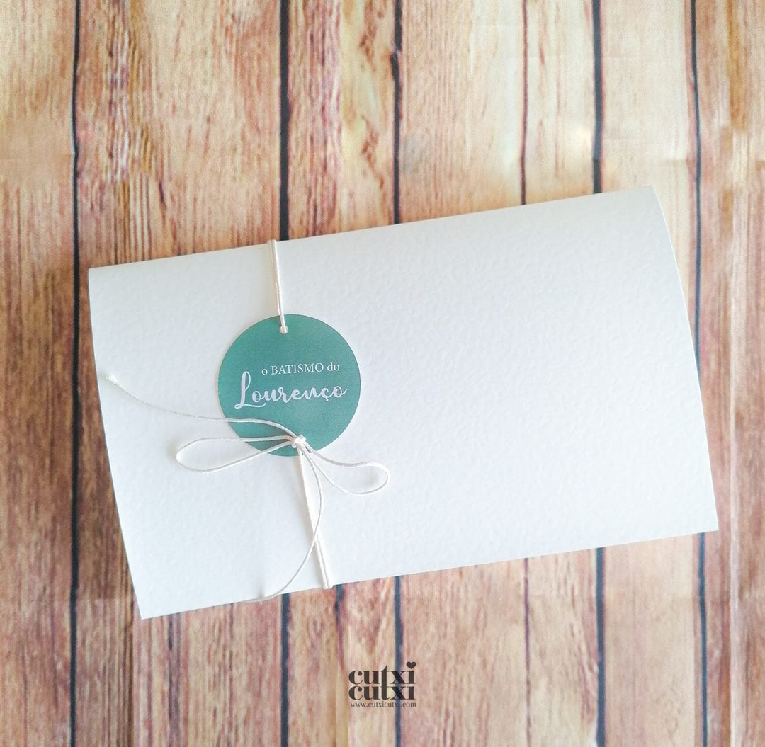 Convite Batizado - Eucalipto - Cutxi Cutxi - Presentes Personalizados