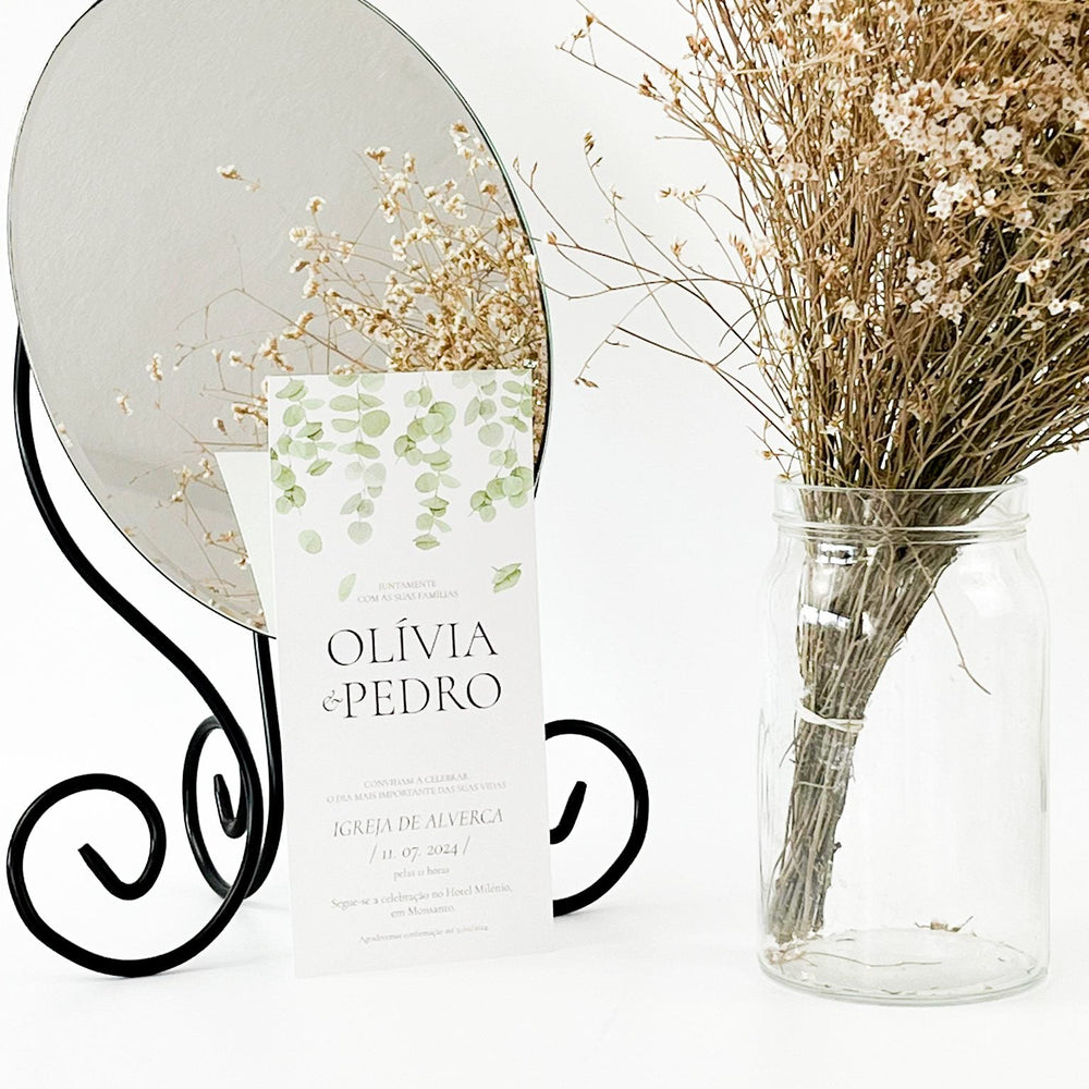 Convite Casamento Folhas - Cutxi Cutxi - Presentes Personalizados