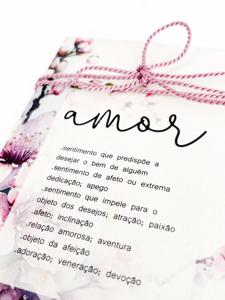 Convite Casamento Amor Flores e cordão