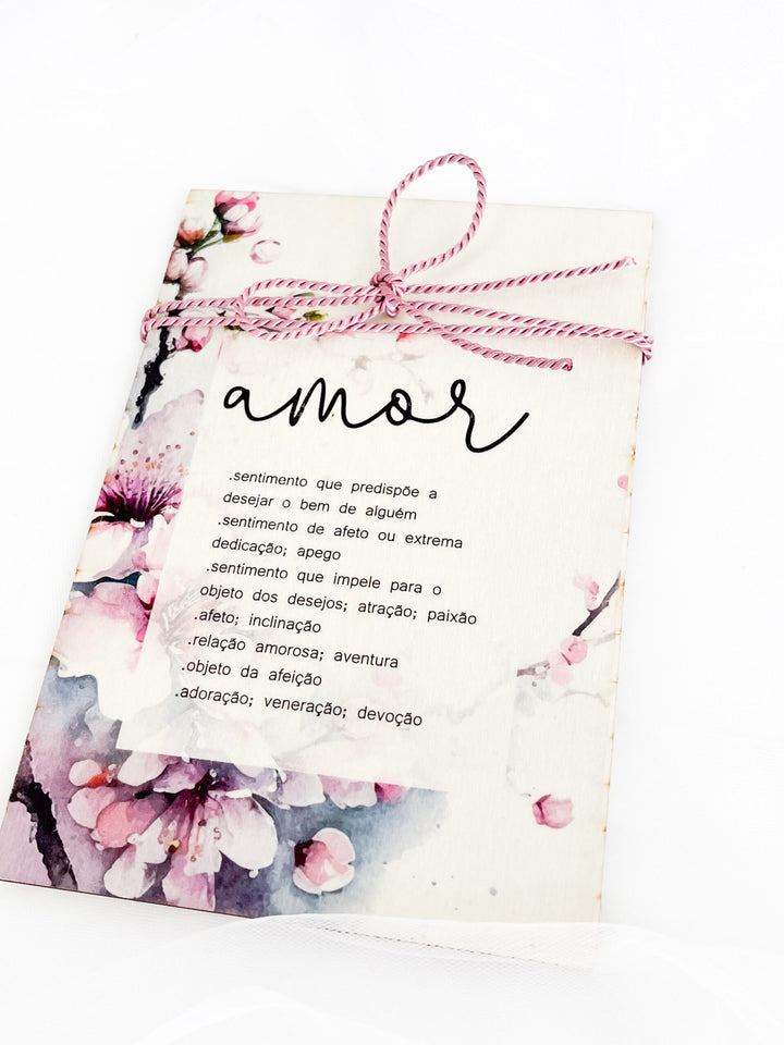 Convite Casamento Amor Flores e cordão
