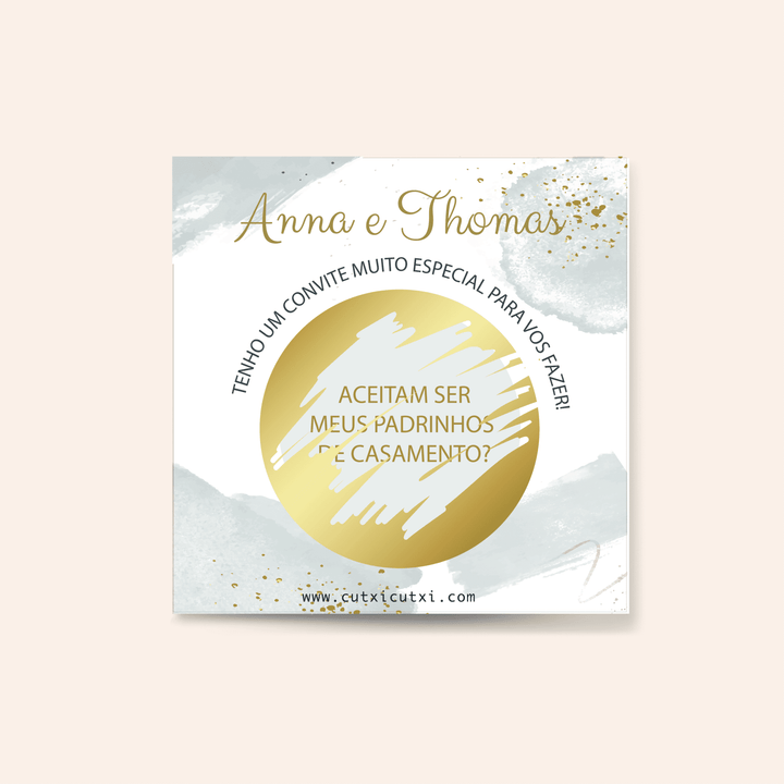 Convite com Raspadinha Aguarela Classic - Cutxi Cutxi - Presentes Personalizados