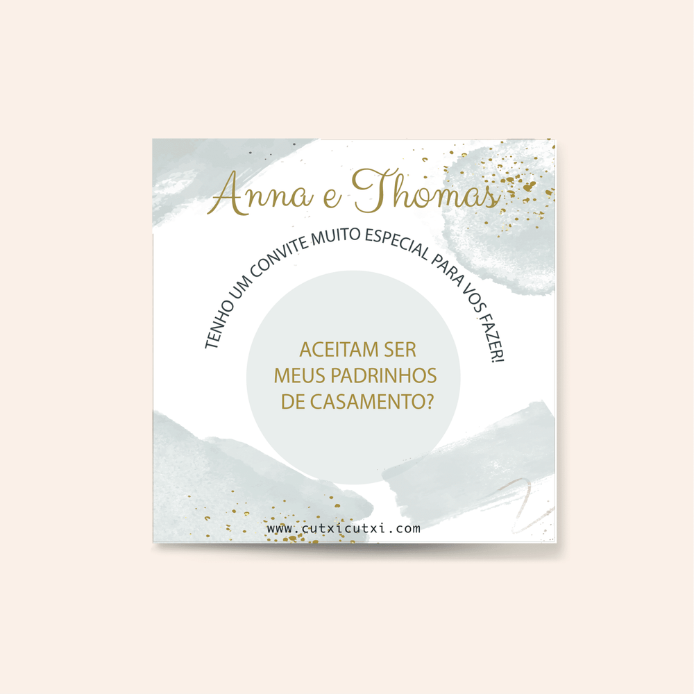 Convite com Raspadinha Aguarela Classic - Cutxi Cutxi - Presentes Personalizados