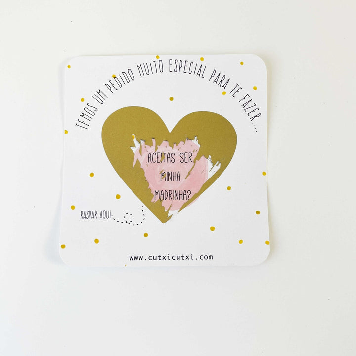 Convite com Raspadinha Aguarela Rosa - Cutxi Cutxi - Presentes Personalizados
