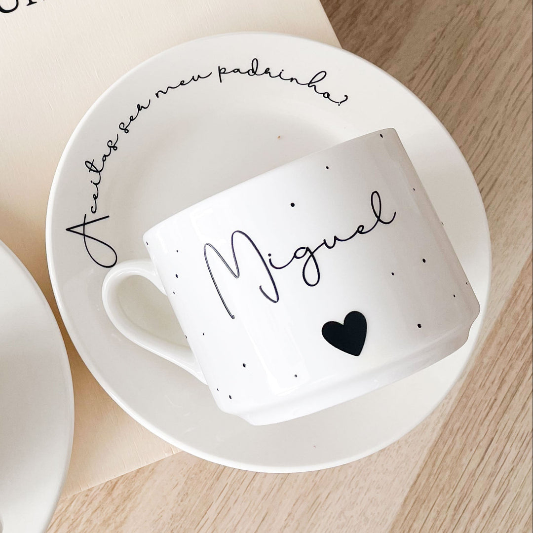 Chávena de Chá Personalizada com Nome e Frase