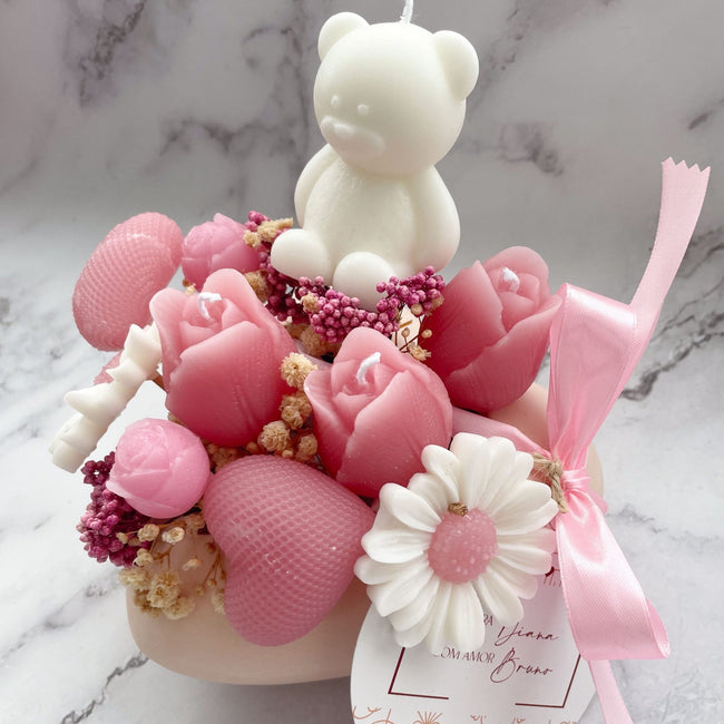 Coração Florido de Amor – O Arranjo Perfumado | presente para a Mãe, Madrinha... - Cutxi Cutxi - Presentes Personalizados