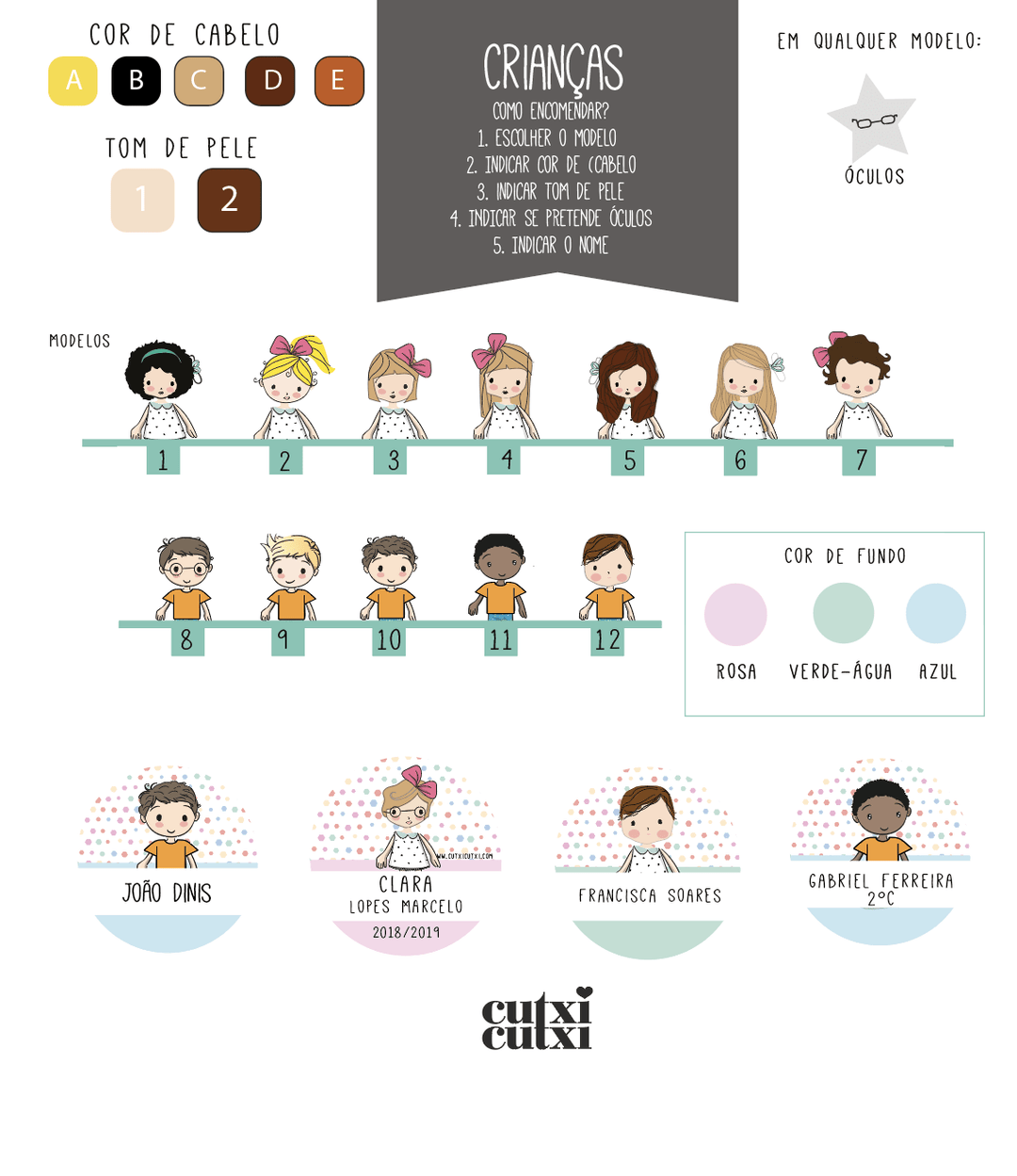 Conjunto Regresso às aulas com Sacola, Garrafa, Identificador e lancheira com ilustração Criança (Regresso às aulas)