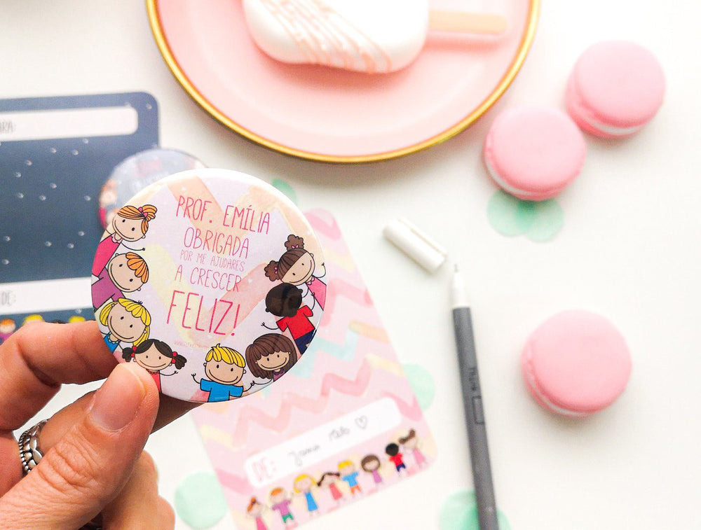 Crachá, Iman ou Porta Chaves de Agradecimento personalizado com Nome - Cutxi Cutxi - Presentes Personalizados