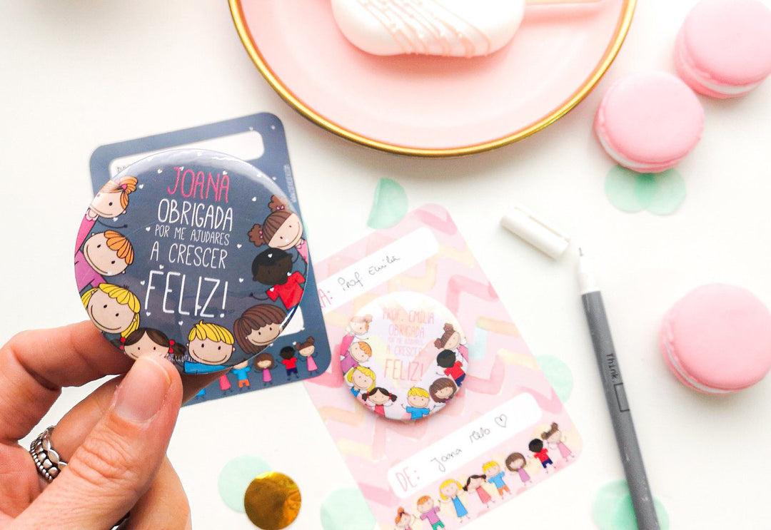 Crachá, Iman ou Porta Chaves de Agradecimento personalizado com Nome - Cutxi Cutxi - Presentes Personalizados