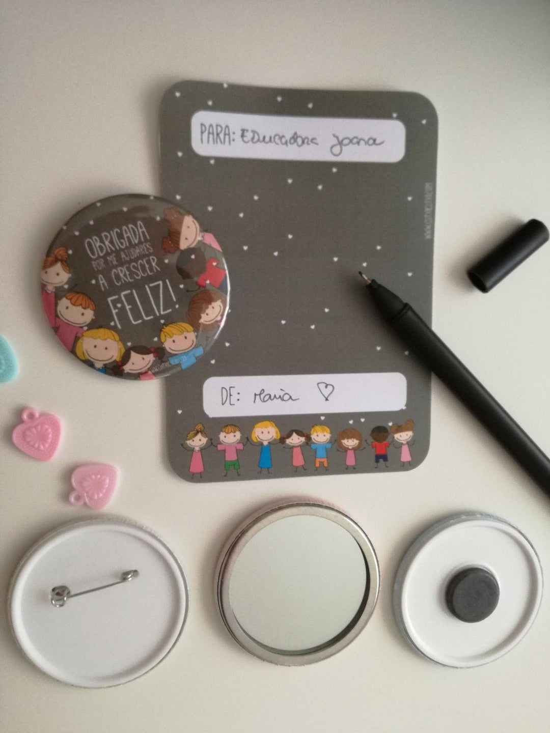 Crachá ou Íman de Agradecimento - Cutxi Cutxi - Presentes Personalizados