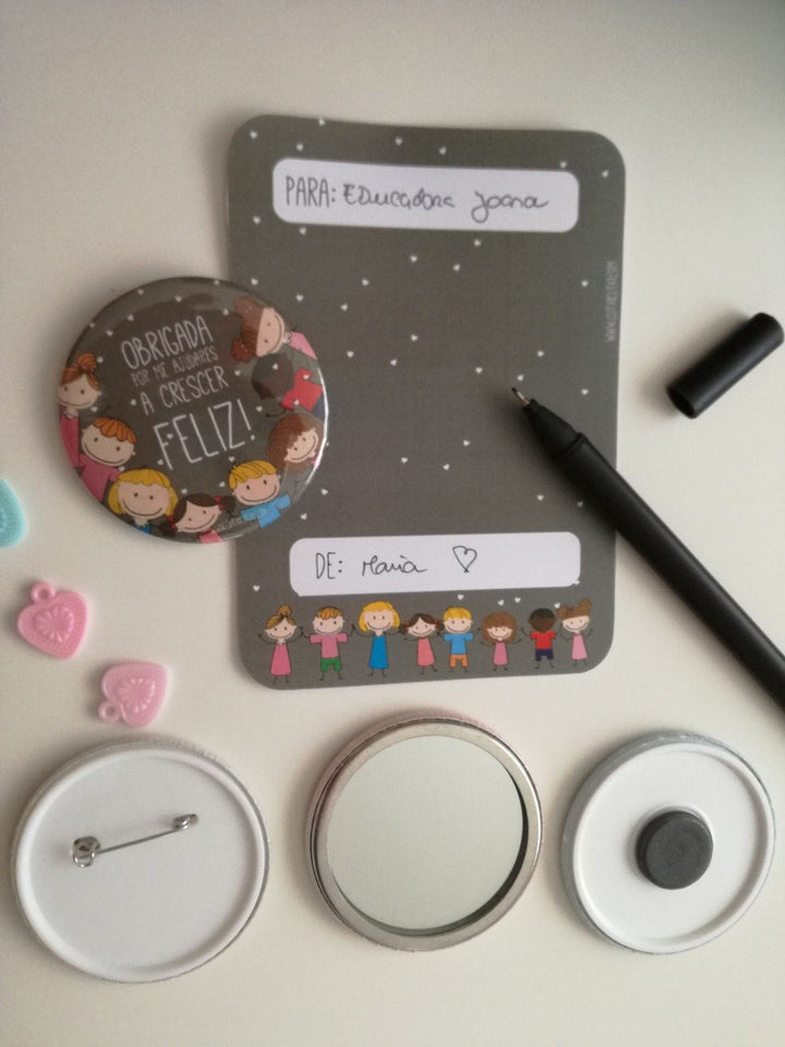 Crachá ou Íman de Agradecimento - Cutxi Cutxi - Presentes Personalizados