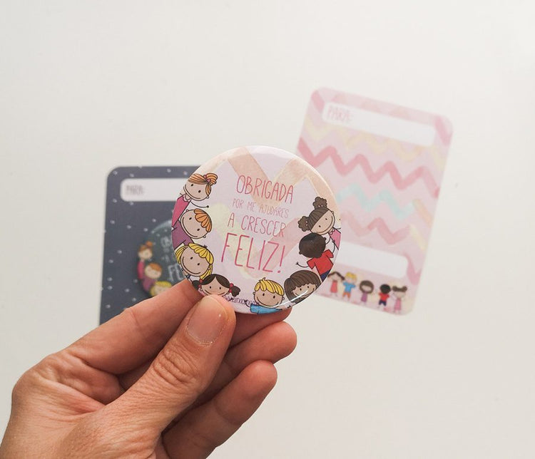 Crachá ou Íman de Agradecimento - Cutxi Cutxi - Presentes Personalizados
