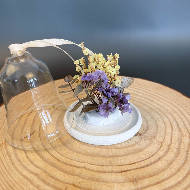 Mini Campânula com Flores Preservadas da Cutxi Cutxi