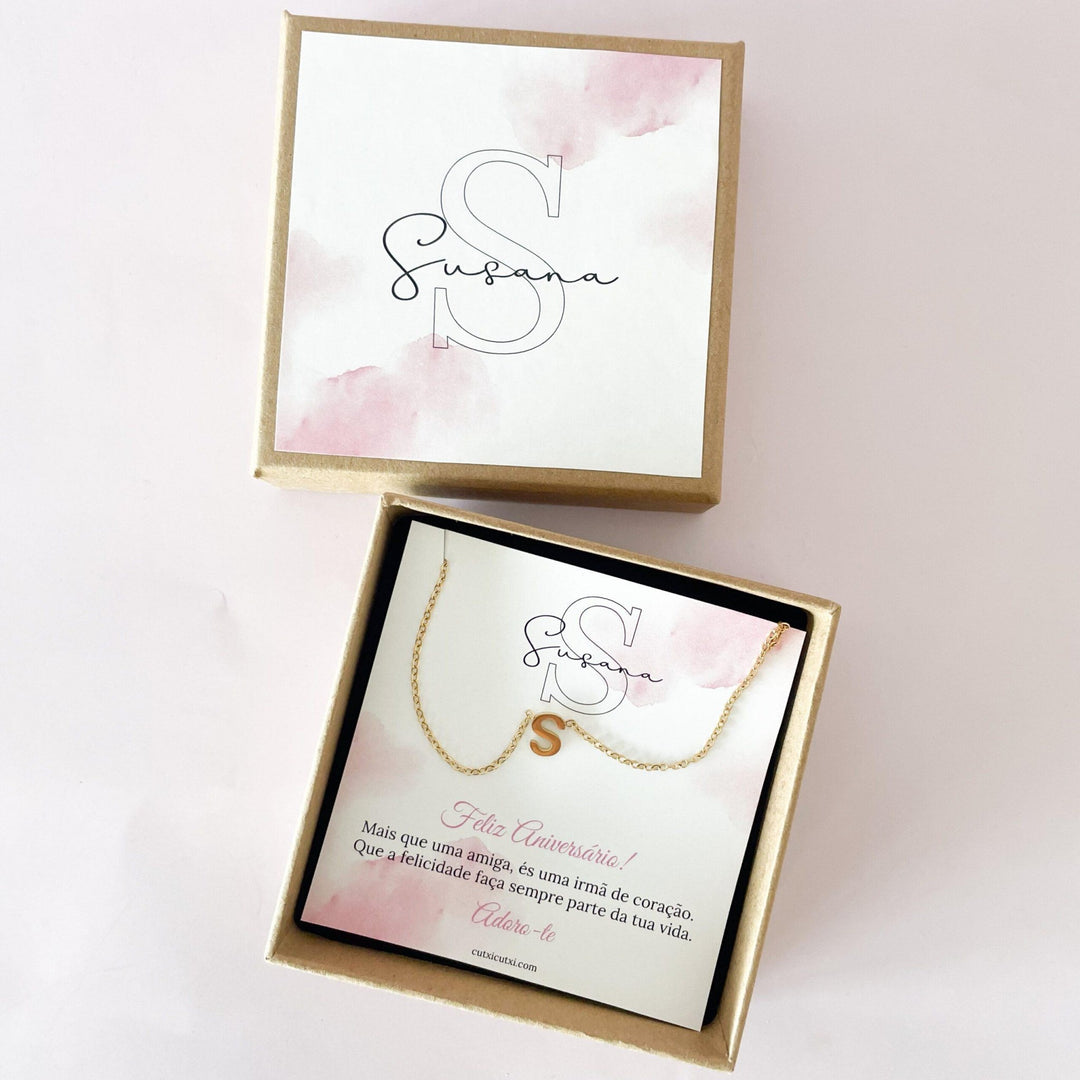 Fio Colar com Inicial - a Minha Letra favorita - Cutxi Cutxi - Presentes Personalizados