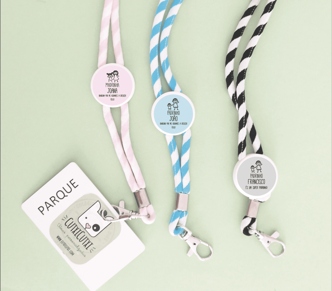 Fita para pescoço PADRINHOS - Cutxi Cutxi - Presentes Personalizados