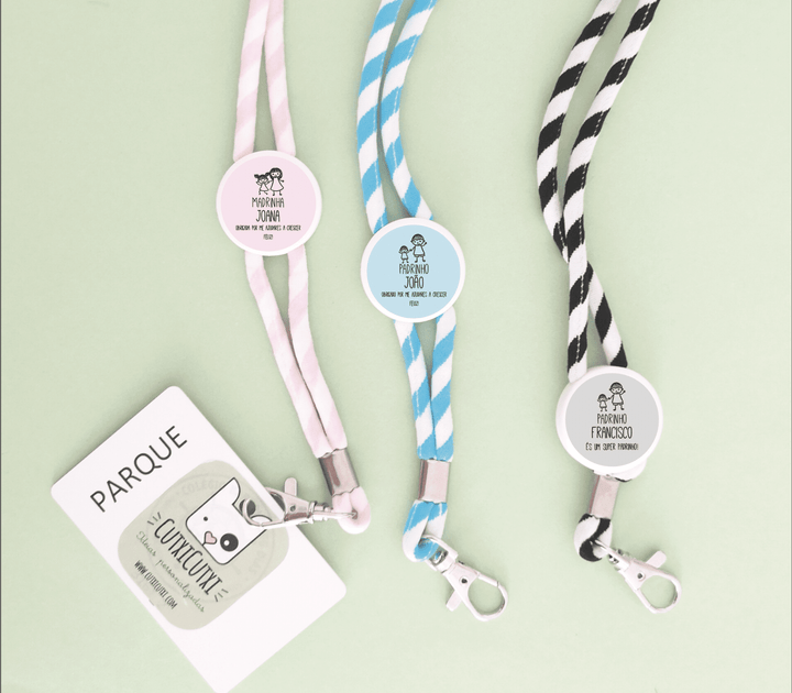 Fita para pescoço PADRINHOS - Cutxi Cutxi - Presentes Personalizados