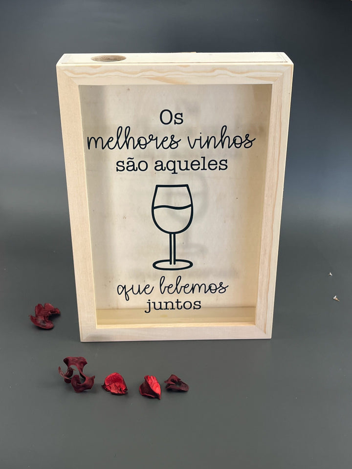 Quadro Guarda Rolhas ou Caricas Memórias com fotografia