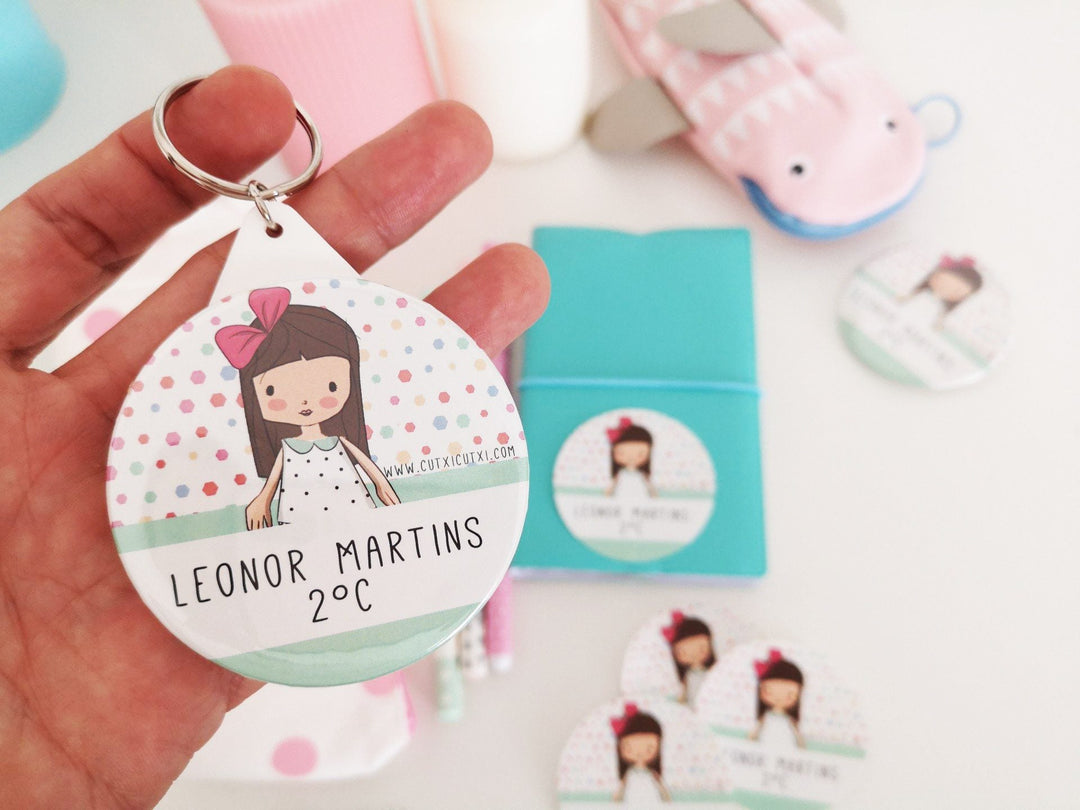 Identificador de mochila com ilustração Criança - Cutxi Cutxi - Presentes Personalizados