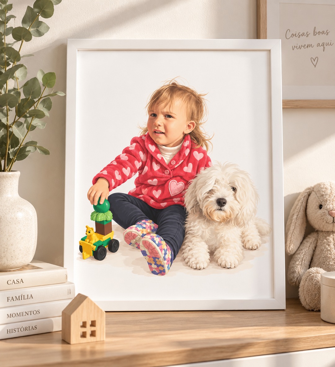 Retrato Personalizado de Família com Animal | Família com Patinhas