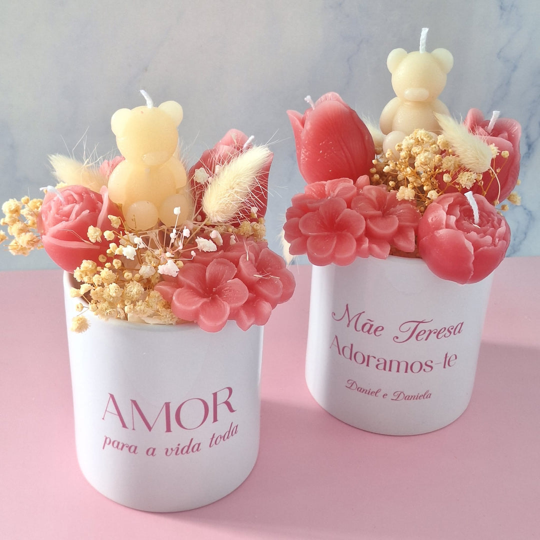 Jardim de Amor em Forma de Velas | Presente Mãe, Madrinhas - Cutxi Cutxi - Presentes Personalizados