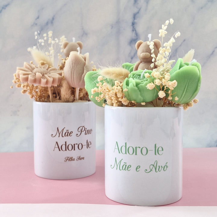 Jardim de Amor em Forma de Velas | Presente Mãe, Madrinhas - Cutxi Cutxi - Presentes Personalizados