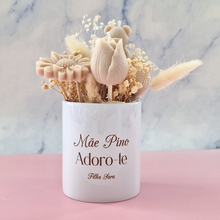 Jardim de Amor em Forma de Velas | Presente Mãe, Madrinhas - Cutxi Cutxi - Presentes Personalizados