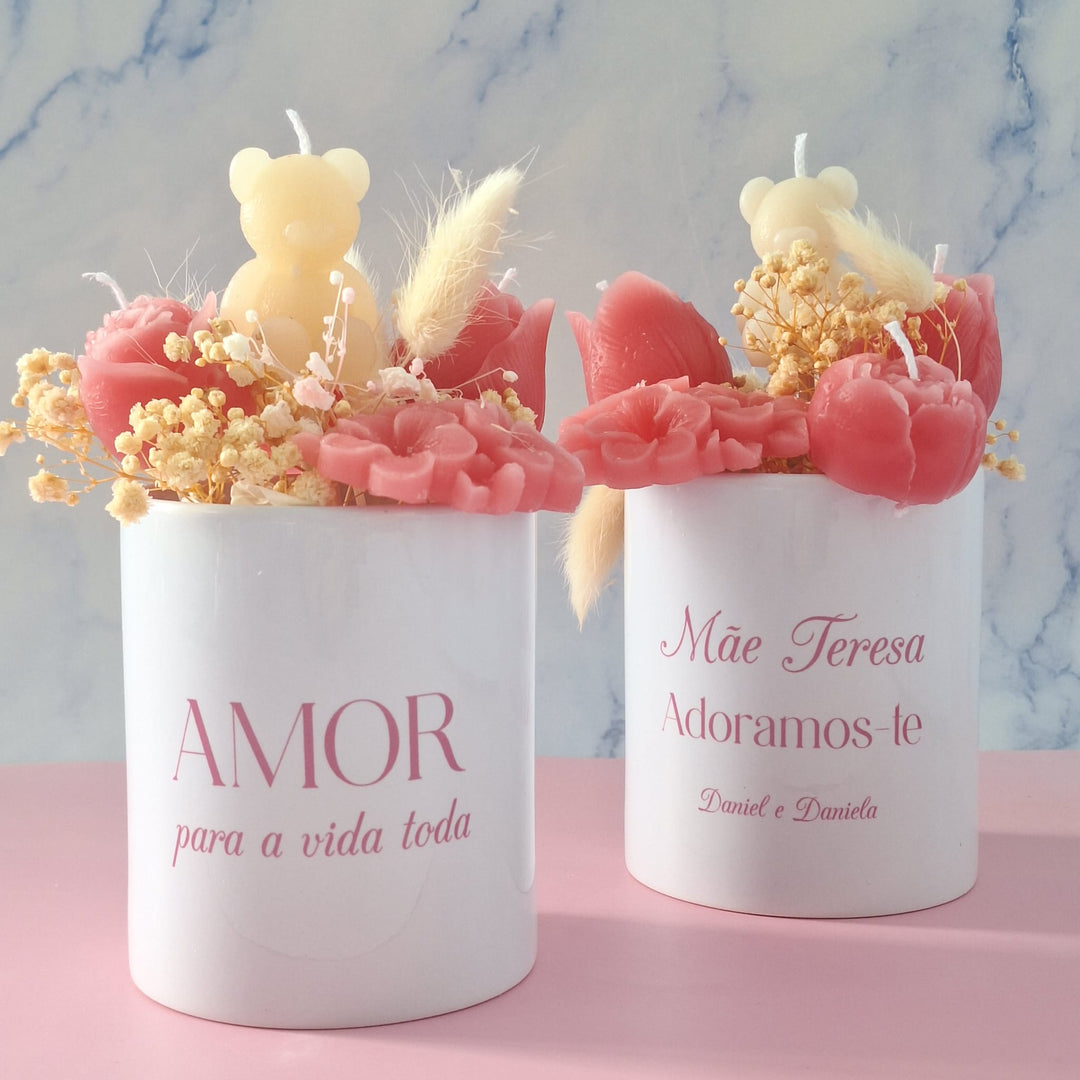 Jardim de Amor em Forma de Velas | Presente Mãe, Madrinhas - Cutxi Cutxi - Presentes Personalizados